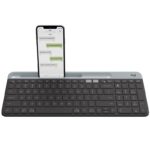 LOGITECH K580 Multi-Device Wireless Keyboard - Slim Design with Easy Switch, Long Battery Life, Compatible with Mac/Windows/iOS/Android, Bluetooth & USB Connectivity - Graphite Gray