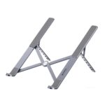 UGREEN Space Gray Foldable Laptop Stand - Adjustable Height, Portable Ergonomic Desk Riser for MacBook, Dell, HP, Lenovo, and More - Lightweight Aluminum Design for Home, Office, and Travel