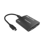 Dual HDMI Multi-Stream Transport Adapter with 4K@60Hz, Power Delivery, and Audio Out - Perfect for Connecting USB-C Devices to Dual Displays - Compatible with Macbook, iPad Pro, and More