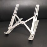 QNA Silver Aluminum Laptop Stand - Sleek Ergonomic Design for Better Posture and Cooling benefits